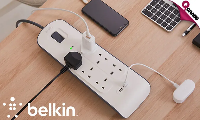 Belkin 8-in-1 Surge Protection Extension Strip!